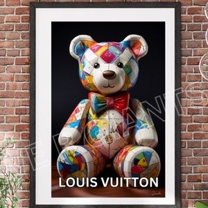 LOUIS VUITTON ART SAMMY THE PSYCHEDELIC BEAR PRINT 11X17 BY THE ARTIST DENARDAI